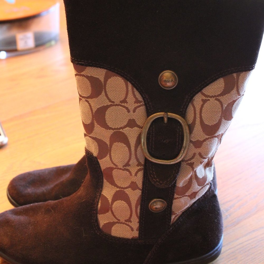 Coach Meyer Brown Suede Boots, Size 6